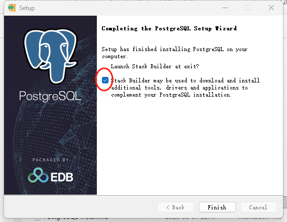 Windows PostgreSQL安装完成界面